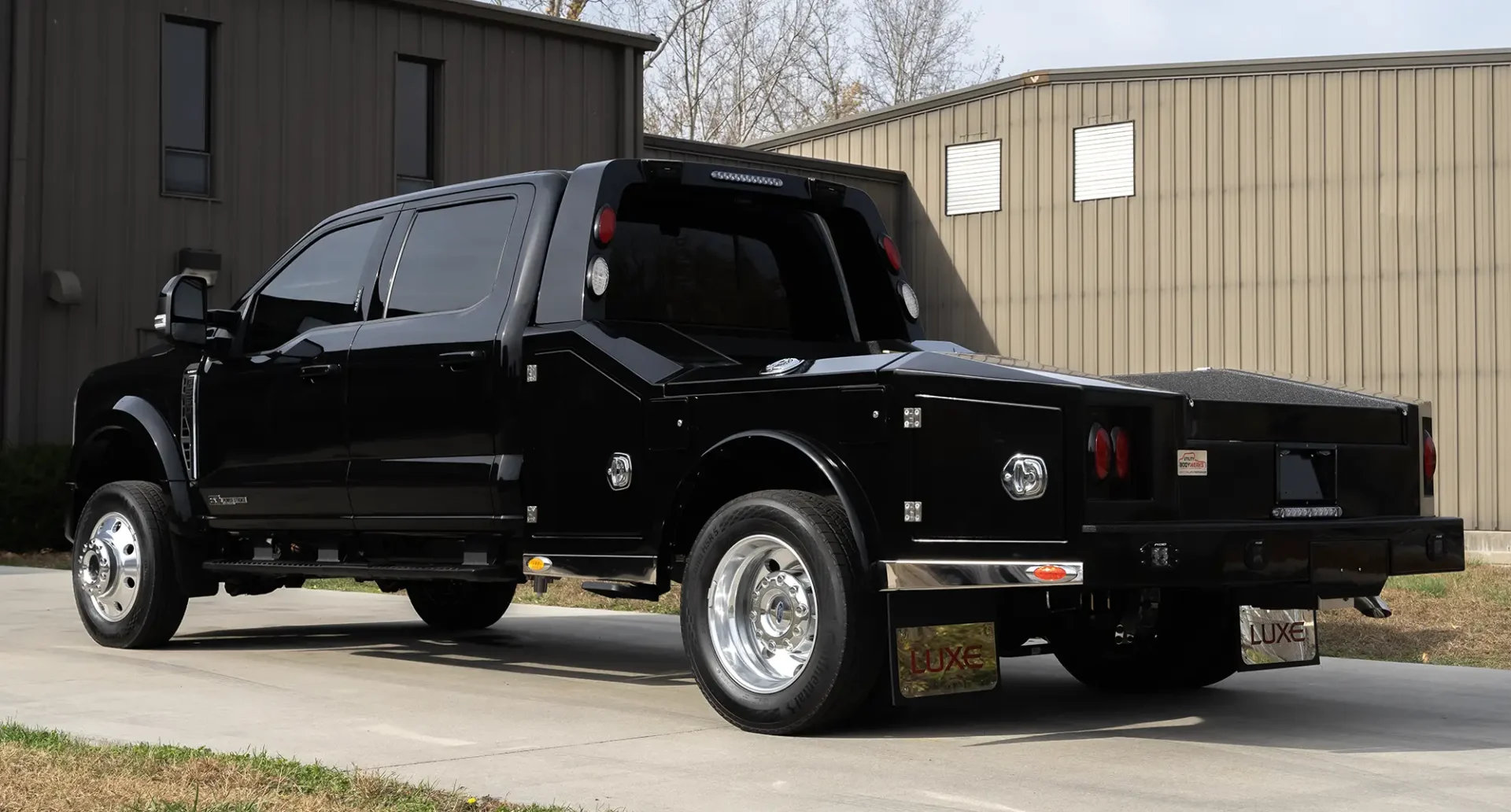 A all-aluminum hauler truck body built and installed by Utility Bodywerks in Elkhart Indiana.