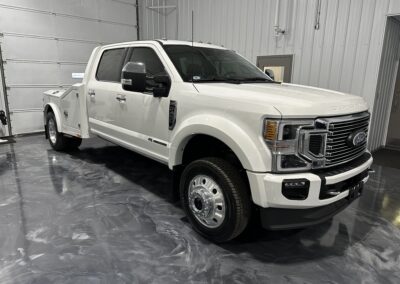 A hauler bed built and installed by Utility Bodywerks in Elkhart Indiana, installed on a Ford F450.